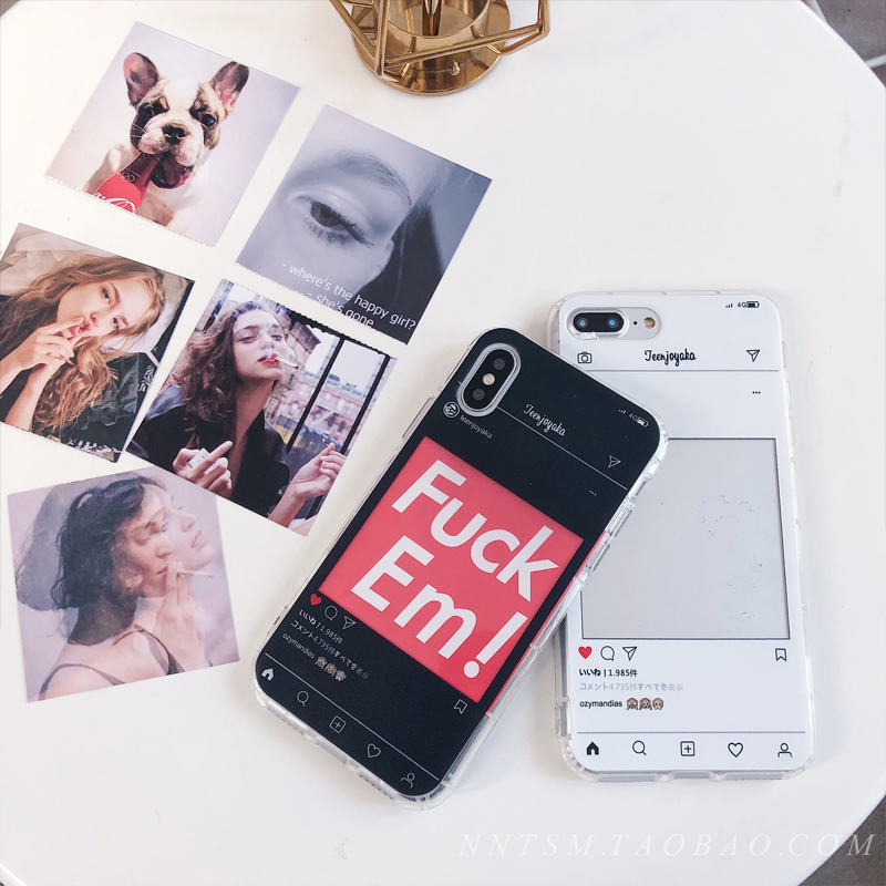 韩国截图小卡片苹果7plus手机壳iPhone8X软硅