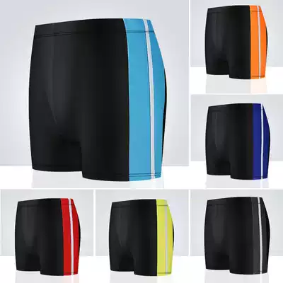 Swimming trunks men's anti-embarrassing flat corner swimming trunks men's slim shorts adult men's hot spring swimsuit factory batch