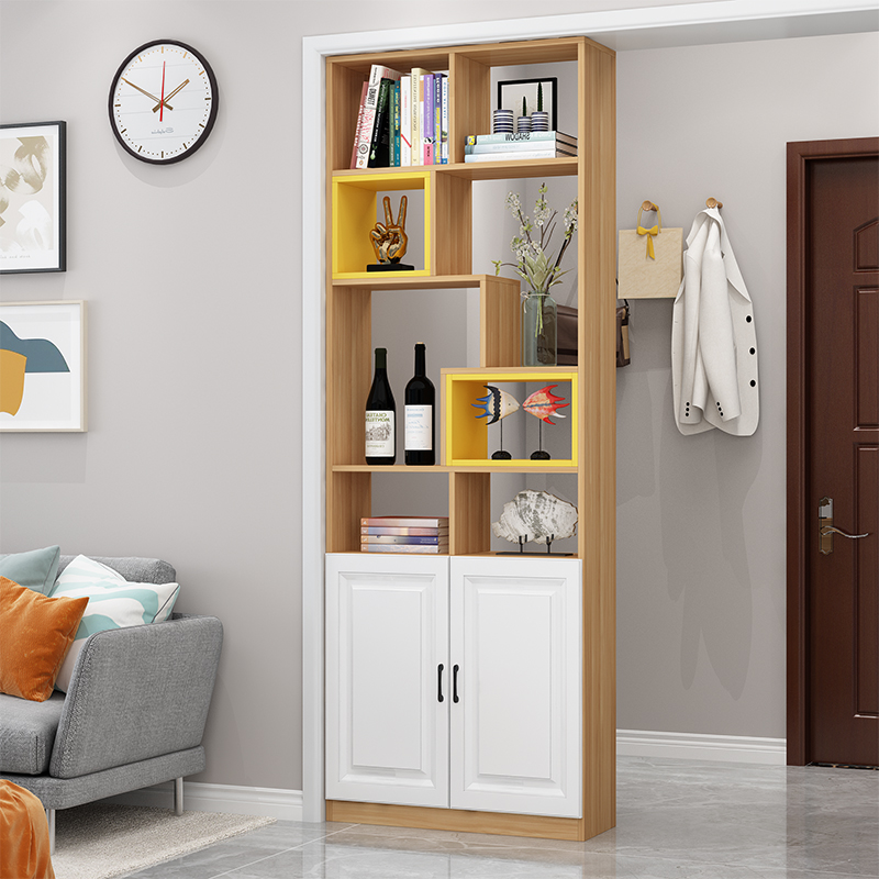 Solid wood living room compartment cabinet entry door is facing the entrance cabinet shoe cabinet integrated to the top modern minimalist hallway cabinet through the top