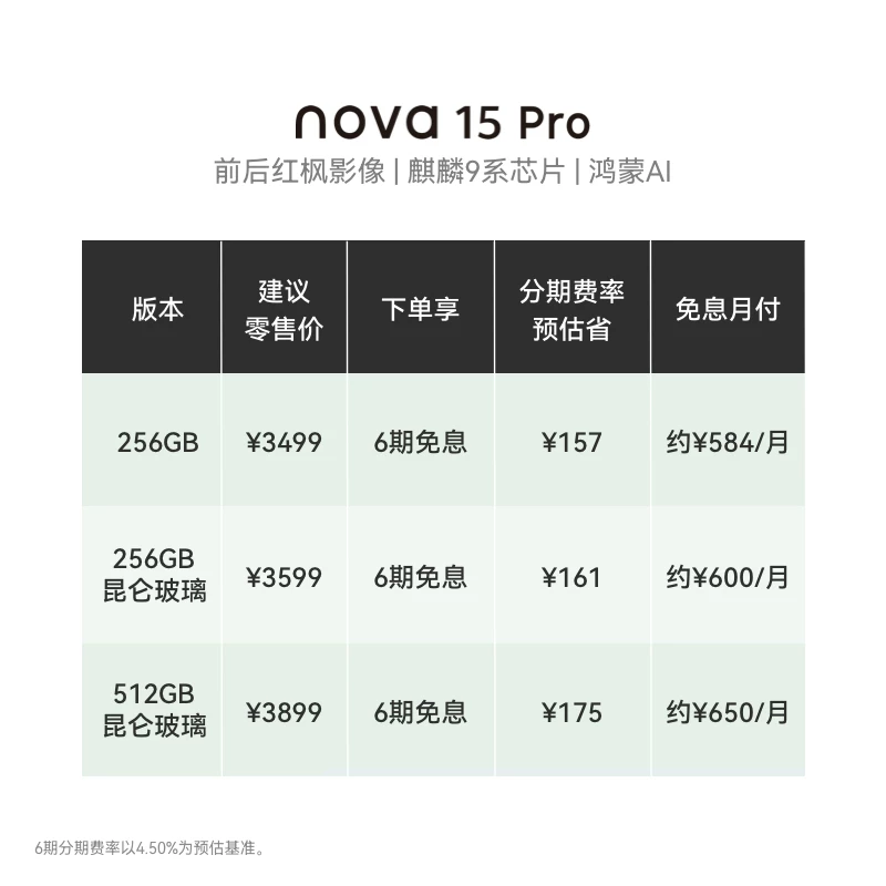 [Государственная субсидия] Huawei nova 15 Pro чип серии Kirin 9 фронт и задняя часть красной кленовой изображение 6.9 мм сверхтонкое тело Beidou спутниковые новости смартфон официальный флагманский магазин Huawei