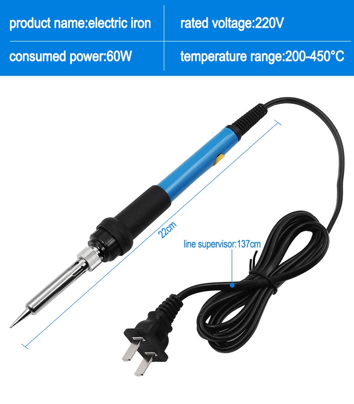 Nhiệt độ không đổi có thể điều chỉnh nhiệt độ mỏ hàn 220V 60W bút hàn hàn sửa chữa dụng cụ hàn vòng cắm phẳng cắm phích cắm tam giác
