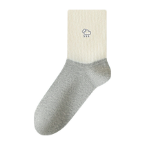 Catman Socks Womens Spring and Autumn 2024 New 100 Cotton Australian Velvet Mid-Tube Socks Absorbent Breathable Warm and Not Bulky Long Socks