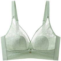 Catman Rabbit Ear Cup Underwear Womens Big Breast Revealing Small Breast Summer Thin Anti-sagging Breast Reduction Lace Sexy Bra