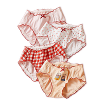 Catman childrens underwear triangle womens pure cotton antibacterial profile does not hurt MM3-10 years old small medium and large children infant shorts head