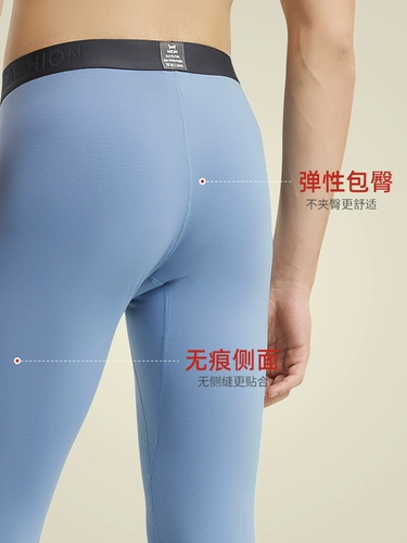 Мужские удерживающие тепло хлопковые штаны, демисезонное шерстяное мужское нижнее белье, осенние, в обтяжку