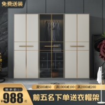 Bedroom Light Lavish Wardrobe Modern Minima Home Master Bedroom Assembly Small Household Type Minimalist Minimalist Four Door Combined Large Closet