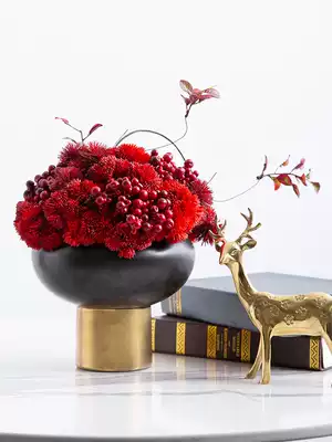New Chinese style caviar simulation flower set Living room dining table model room fake flower decoration Home desk pot flower decoration