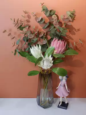 Nordic retro eucalyptus leaf simulation bouquet living room table Emperor flower decoration flower arrangement home decoration