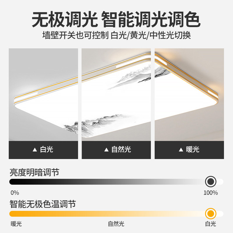 Living Room Main Light 2025 New Model New Chinese Style Led Ceiling Light Modern Simple Hall Light Full Spectrum Zhongshan Lighting Fixtures