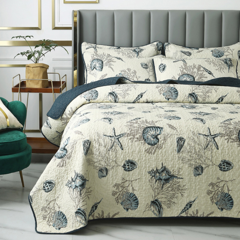 Foreign Trade Bed Cover Eu Style Three Sets Pure Cotton Quilted Quilted Cotton Thickened Sheets Full Cotton Mattress Anti Slip Tatami Mat