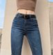 Modify your buttocks! The same style of net red peach buttocks elastic slimming slim wash pocket long cropped pants women