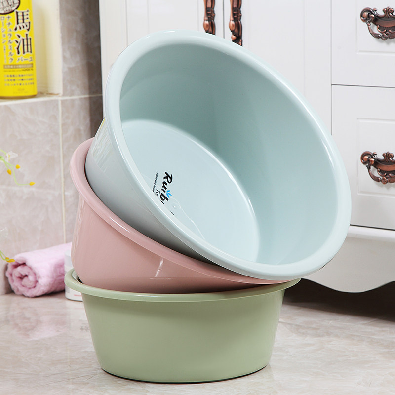 Household plastic washbasin thickened three-piece washbasin round washbasin large, medium and small baby baby basin