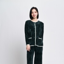 Yazan Long Sleeve Pyjamas Pure Color Girl Sleeping Pants Long Pants Home Conserved Teen Casual Clothes Suit Han Edition Tide