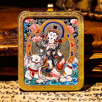 Small Thangka pendant Samantabhadra Gawu box Zodiac Natal Buddha portable Buddha card Tibet hand-painted Thangka Rengon