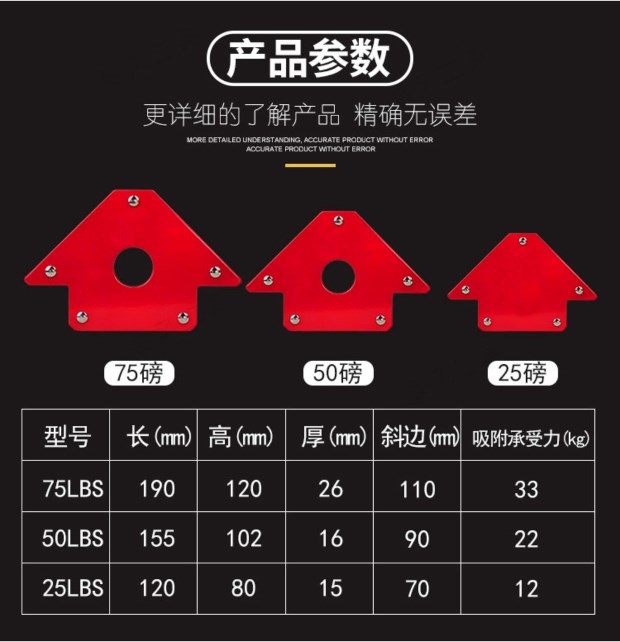 Công cụ hàn mới phụ kiện vuông từ tính định vị hàn từ định vị - Dụng cụ thủy lực / nâng bộ bơm dầu thủy lực