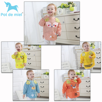 Baby eating cover Baby children waterproof and anti-dirty rice pocket Men and women reverse dress kindergarten spring and summer painting apron