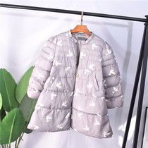 New 327X11006 winter womens Korean round neck zipper fashion casual warm long cotton coat