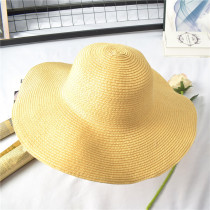 68X12634 the original single summer beach straw hat children Korean version of Joker big eaves sunscreen sunshade holiday big edge cool hat