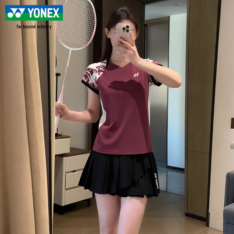 Yonex Men's and Women's Sports Short-Sleeved Badminton Uniforms Are Very Good-Looking, Quick-Drying and Breathable Training Clothes
