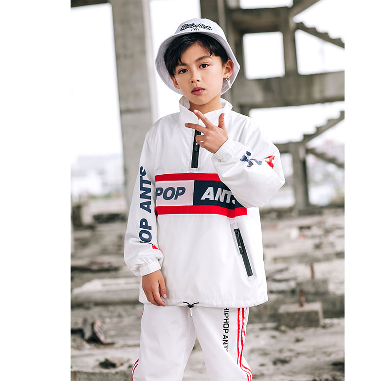 Trang phục khiêu vũ cho trẻ em đường phố hiphop hip hop in quần áo bé trai và bé gái đồ bộ cho be gái 12 tuổi