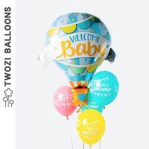  Rabbit balloon Hot air balloon cloud ball bouquet Baby birthday party decoration Childrens year-old ins decoration