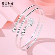 Silver bracelet female 9999 sterling silver young personality silver jewelry three life three silver bracelet thin girl solid net red