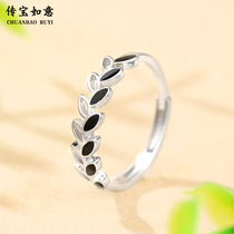 Sterling silver ring olive branch female index finger s925 silver niche design fashion high-end new gift for girlfriend