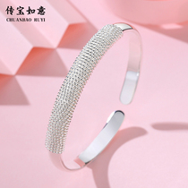 Half-wisps bracelet silver bracelet female sterling silver young 999 ring light luxury senior sense niche design jewelry to send girlfriend