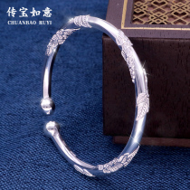 Silver Bracelet Female Sterling Silver Young 9999 Advanced Sense Opening Handmade Solid Foot Silver Bracelet Jewelry Birthday Gift