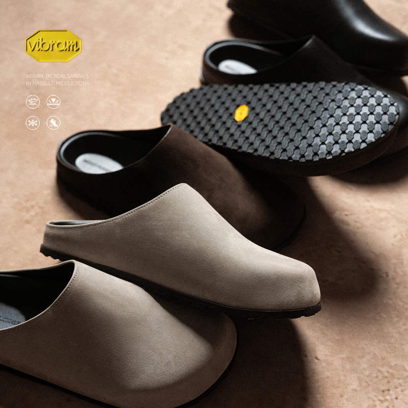 Massulti Luxury Mules Vibram Lightweight V-Soled Imported Cowhide Minimalist Slip-On Birkenstock Shoes