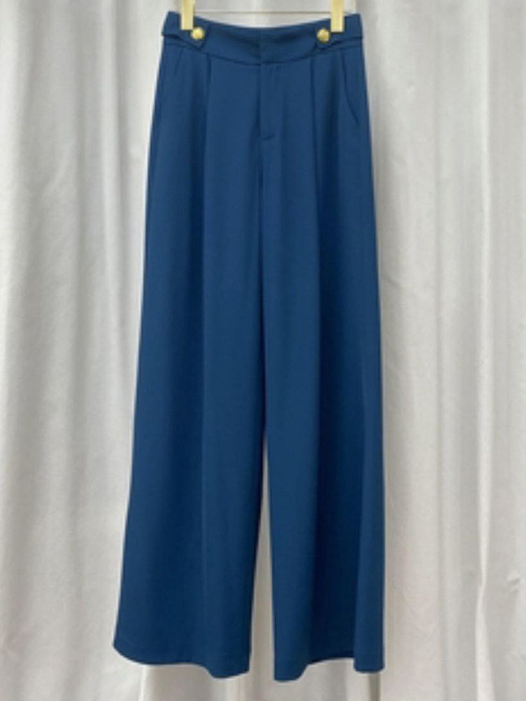 Da Honghong VEE sky mirror drape temperament wide-leg pants 2022 summer new niche temperament casual long version