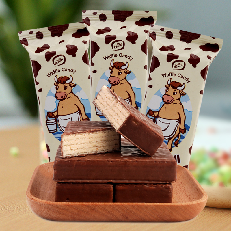 Russia imported Kangji brand big milk milk fragrant wafer biscuit chocolate sandwich food bulk snacks