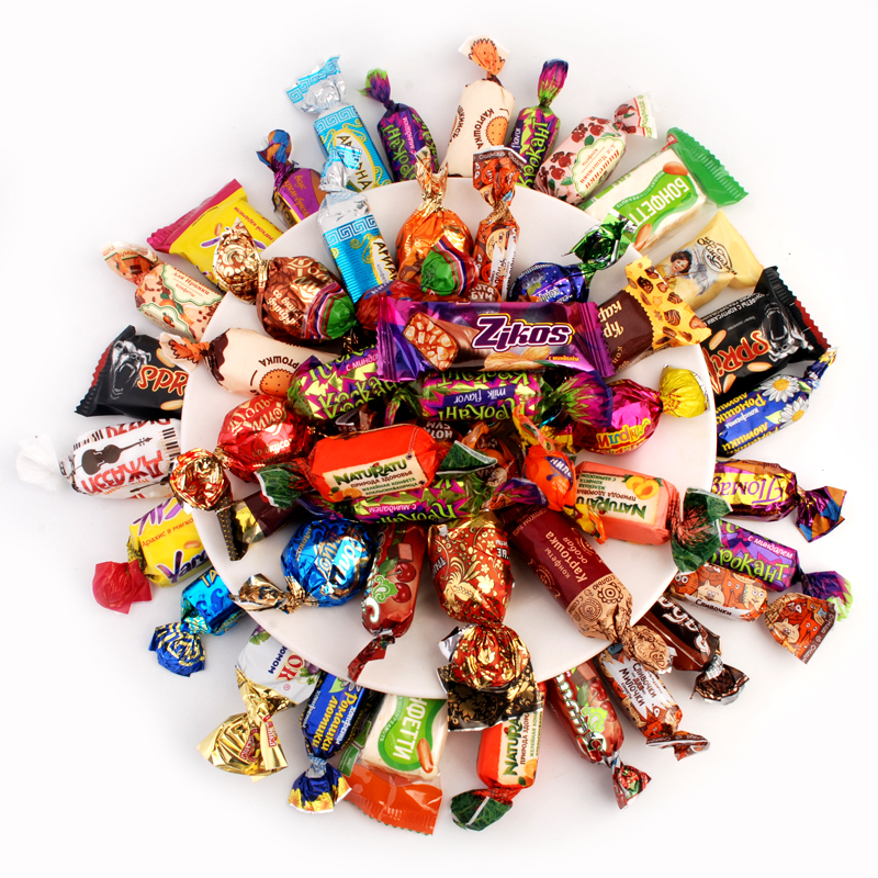 Russian Imports Mix Mix Multitaste chocolate Sugar Weinize sandwich Festive Sugar Year Goods Gift 2 catties 