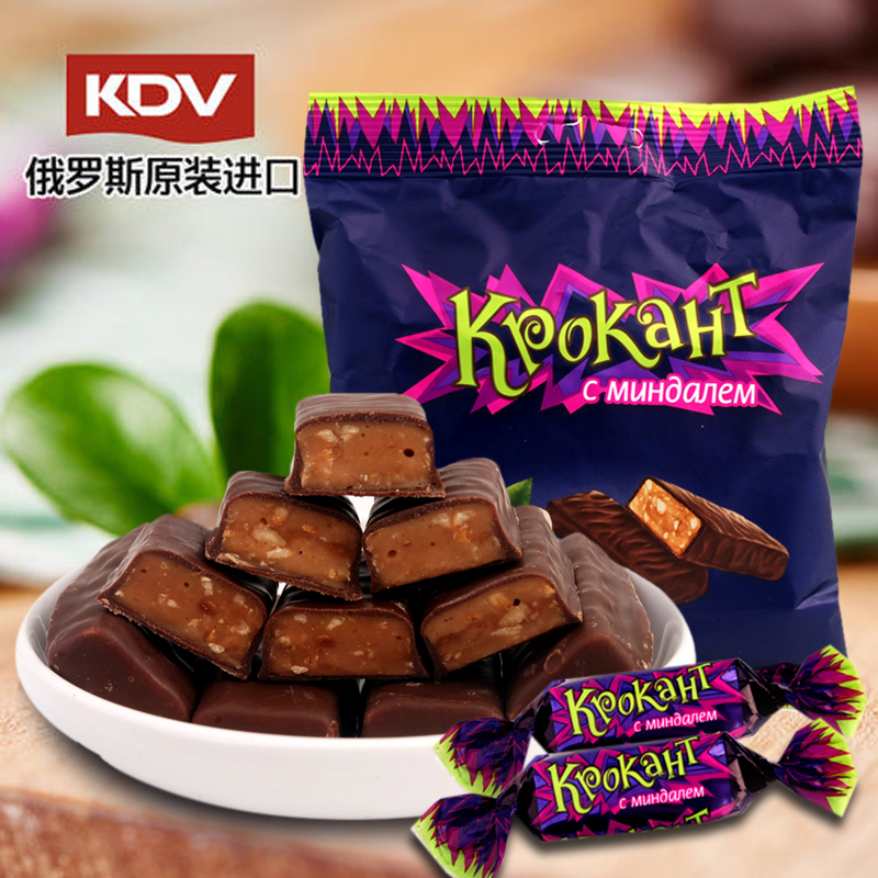 Recommended KDV Russian original Imported Crisp Crisp Walnut Purple Leather Candy Bull Rolled Zero Food Delight the Year of the Sugar