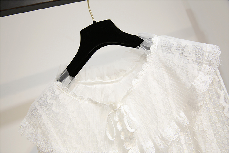 VK旗艦店 韓系名媛氣質蕾絲衫花朵刺繡裙套裝長袖裙裝