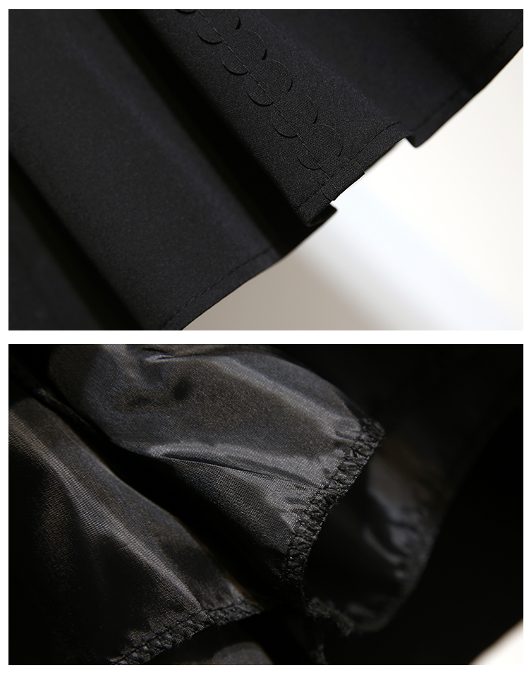 VK旗艦店 韓系拼色木耳邊雪紡衫單排扣裙套裝長袖裙裝