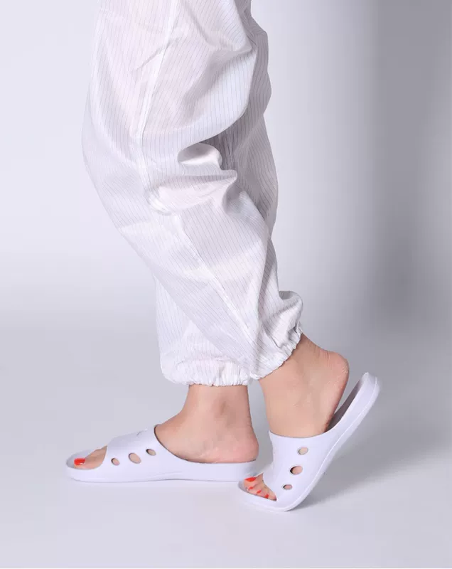 Dép chống tĩnh điện Giày công sở không bụi SPU Giày bảo hộ xưởng mùa hè Giày đế mềm khử mùi Giày công sở sáu lỗ Giày tĩnh điện giày dép bảo hộ