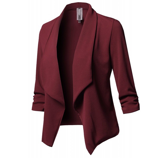 Phụ nữ rắn Blazers Cardigan dài Coat Sleeve Jackets