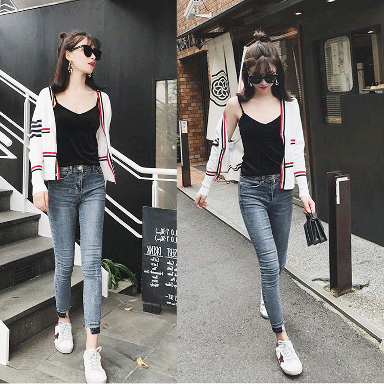 Mùa thu và mùa đông nhung yếm nữ bên trong áo ngắn đoạn không tay áo nhỏ màu đen Slim vest đáy áo thủy triều áo cánh dơi