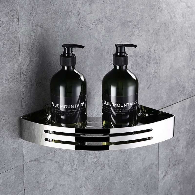 304 Stainless Steel Monolayer Triangle Basket Makeup Room Corner Rack Containing Wall-mounted Shower Room Shelve Bathroom Hardware