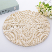 Handmade straw mat Online shop photo shooting props round mat cornskin mat photography props small fresh ornaments