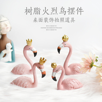Nordic Flamingo Resin Desktop Decoration in Nail Accessories Cosmetics Background Capture Prop
