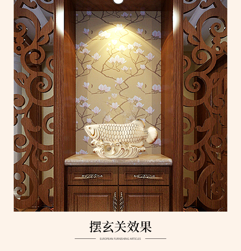 Lucky gold dragon fish and furnishing articles sitting room adornment wine porch TV ark, European - style home decoration ceramics handicraft