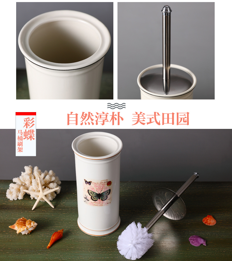 Nordic contracted ceramic toilet brush set of household toilet bowl brush long handle toilet brush the toilet brush holder