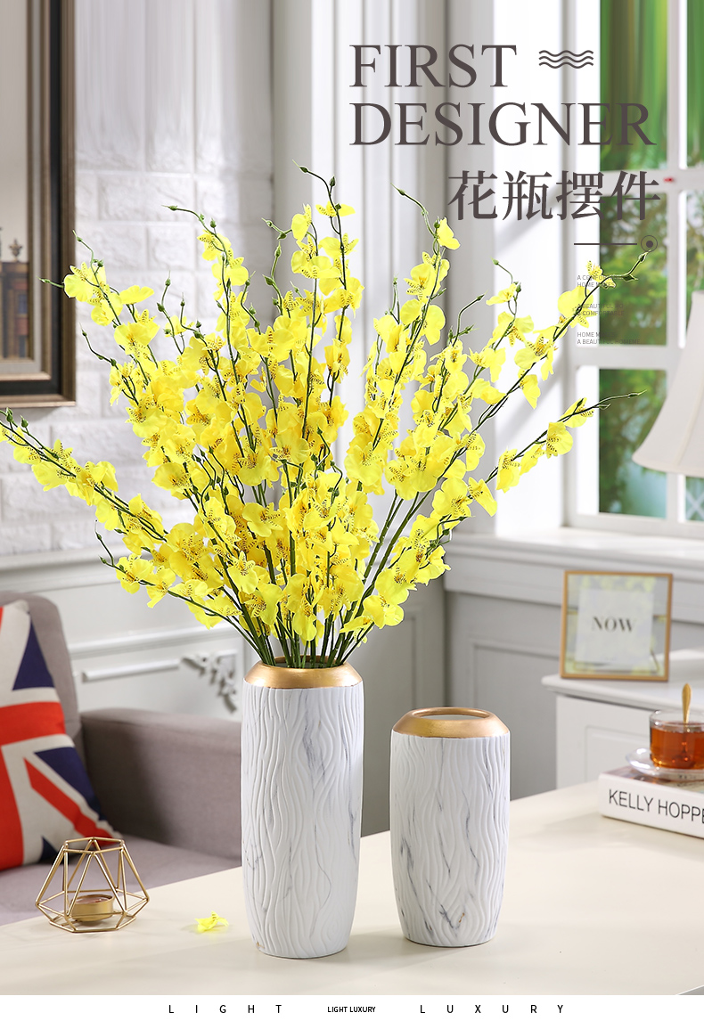 Light key-2 luxury ceramic vase continental dried flower arranging flowers sitting room table simulation creative TV ark, flower adornment furnishing articles