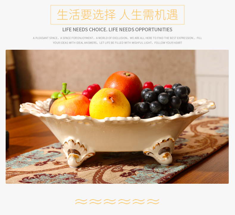 Ou compote suit sitting room key-2 luxury furnishing articles home American ceramic fruit bowl tea table creative home decorations