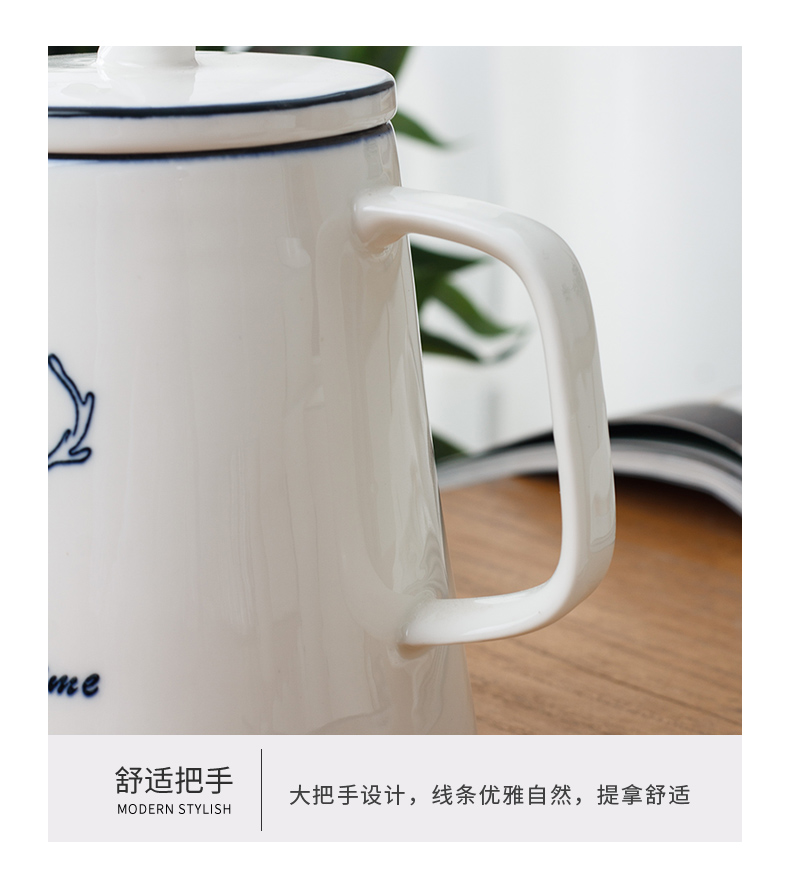 Nordic water with a suit of household living room 6 large capacity cup cup contracted high - grade ceramic tea set Europe type