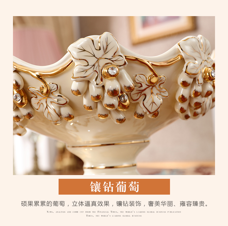 Gold key-2 luxury European - style compote creative modern ceramic fruit bowl sitting room home furnishing articles home decoration tea table