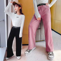 Girls pants spring and autumn girls spring children leisure outside wearing spring core trousers spring childrens broad legs