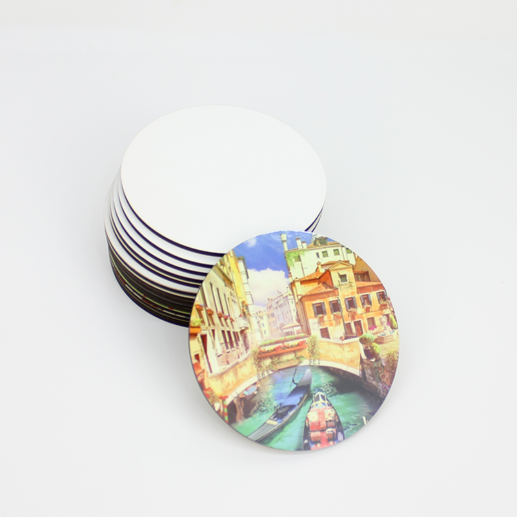 Dye sublimation heat transfer blank consumables coaster round cork waterproof coaster support custom shape wholesale price
